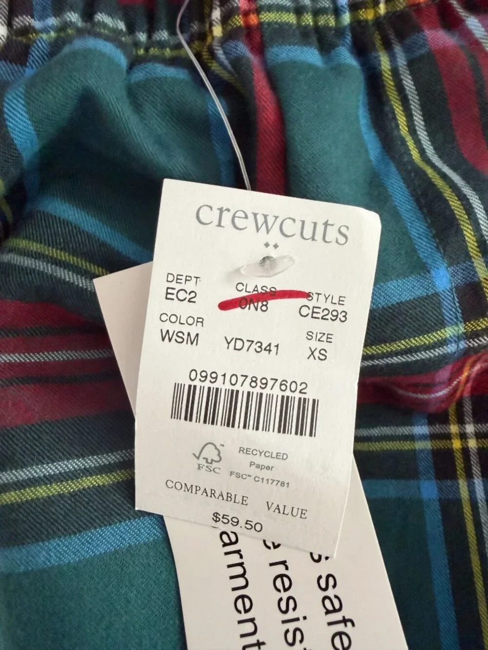 CREWCUTS J Crew Plaid Holiday Pants Size XS NEW NWT